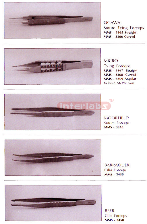 Forceps (Ogawa, Micro, Moorfield, Barraquer, Beer)